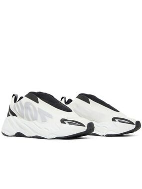 Yeezy Boost 700 MNVM Laceless Sneakers in White and Black